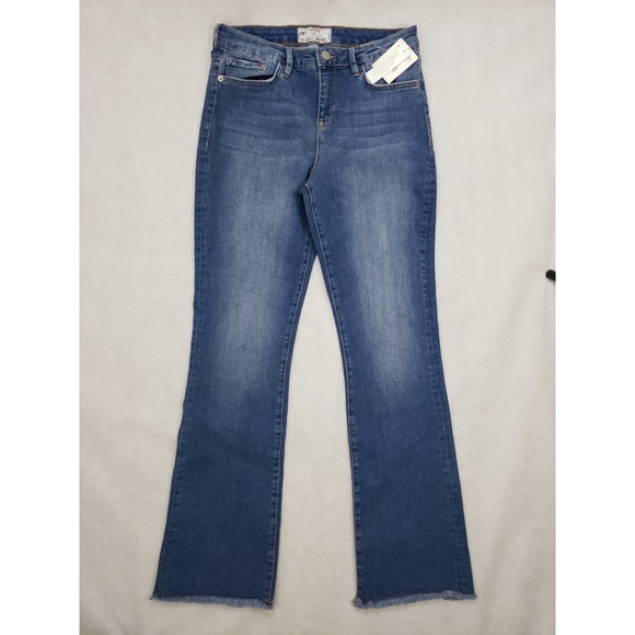 NWT Free People Blue Denim Crop High Rise Jeans - Picture 3 of 8